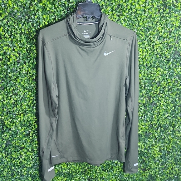 Nike Dri-FIT Olive Long Sleeve Top Mens Size Small - Picture 1 of 14